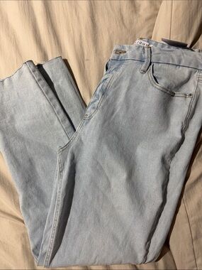Tinseltown Slim Straight High-Rise Jeans - Light Blue